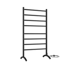 Thermogroup Thermorail Free Standing Straight/Round 600x1080x300mm 110Watts 8 Bars - Matt Black FS66EB - The Blue Space