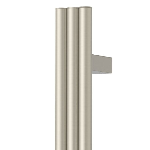 Close Thermogroup Thermorail Round/Triple Tube 12Volt Vertical Bar 900x75x100mm 27Watts - Brushed Nickel VW900BN - The Blue Space