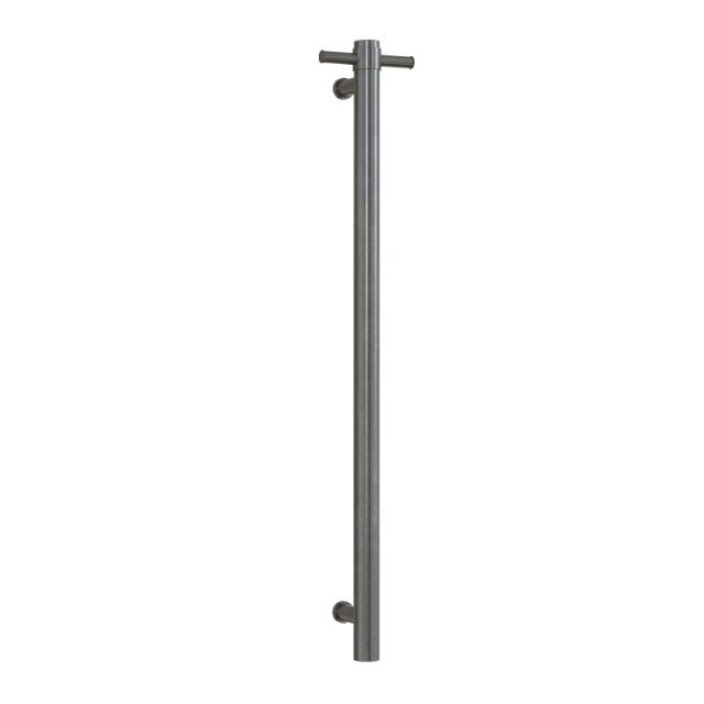 Thermogroup Thermorail Straight/Round 12Volt Vertical Bar 900x142x100mm 22Watts With Optional Hook - Brushed Gun Metal VS900HBGM - The Blue Space