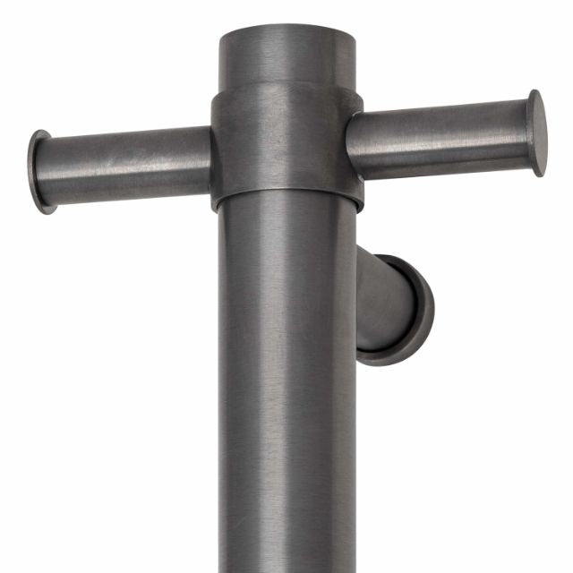 Thermogroup Thermorail Straight/Round 12Volt Vertical Bar 900x142x100mm 22Watts With Optional Hook - Brushed Gun Metal