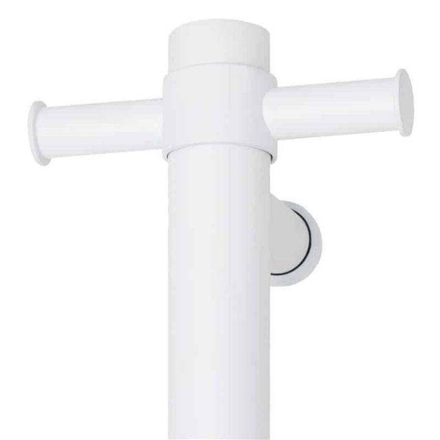 Thermogroup Thermorail Straight/Round 12Volt Vertical Bar 900x142x100mm 26Watts With Optional Hook - Matt White