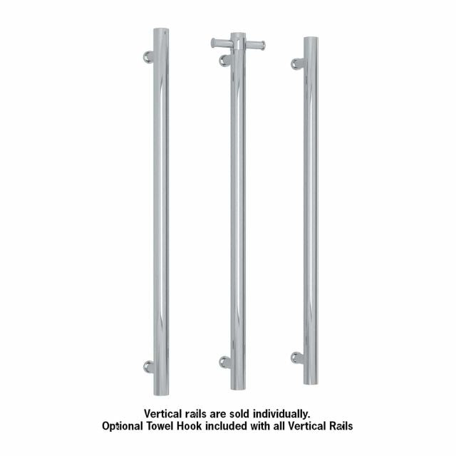 Thermogroup Thermorail Straight/Round Non-Heated Vertical Bar 900x142x100mm With Optional Hook
