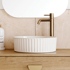 Timberline Allure Flute White Above Counter Basin | The Blue Space
