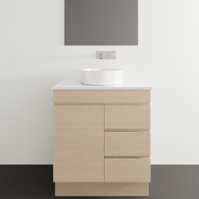 Timberline Bargo Floor Standing Vanity with Silksurface Top & Basin 750mm Single Bowl BAR-V-750-C-SSA-F | The Blue Space