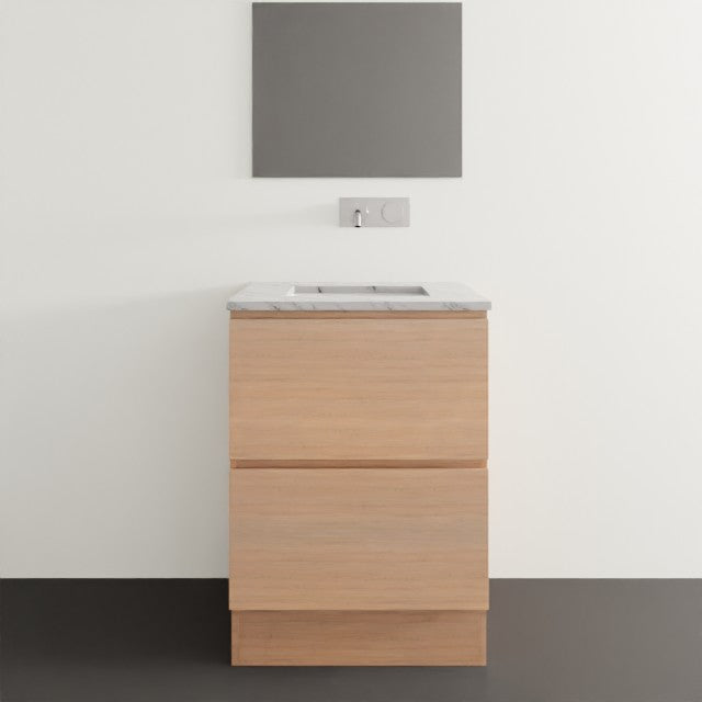 Timberline Billie Floor Standing Ensuite Vanity with SilkSurface Top and Under Counter Basin - 600mm Centre Bowl BIL-V-600-C-SSU-F | The Blue Space