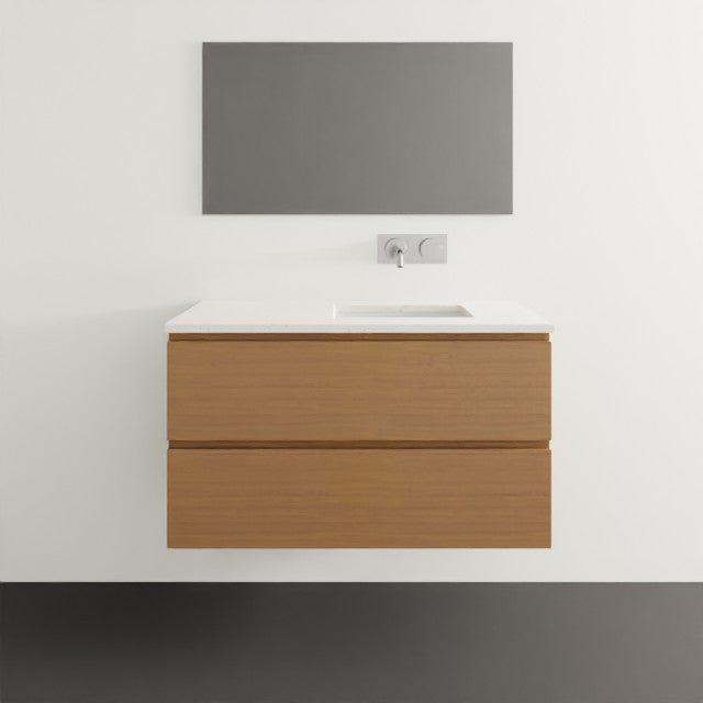 Timberline Billie Wall Hung Ensuite Vanity with SilkSurface Top and Under Counter Basin - 900mm Right Bowl BIL-V-900-R-SSU-W | The Blue Space