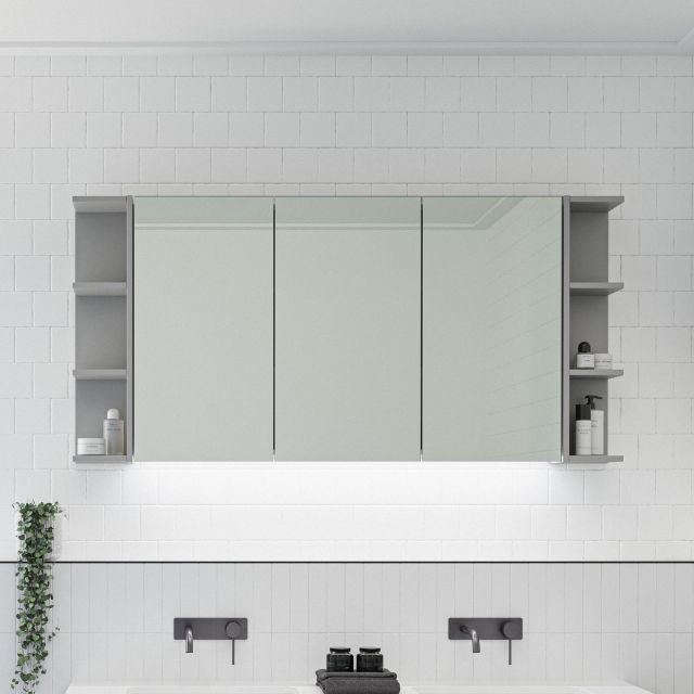 Timberline Boston Shaving Cabinet 1500mm 3 Doors Dark Grey Satin Cabinet Finish BOS-SC-1500-3-G | The Blue Space