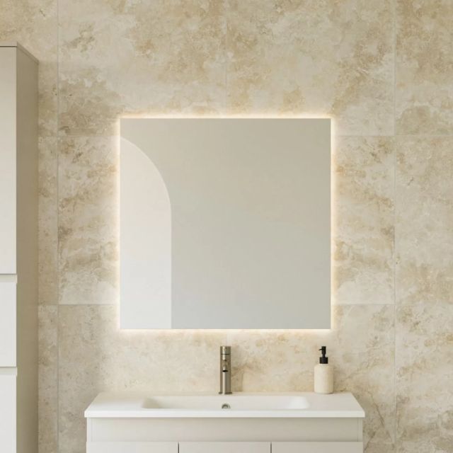 Timberline California Mirror - 750mm x 750mm Lifestyle with Mirror Lighting Upgrade CAL-M-750-750 | The Blue Space