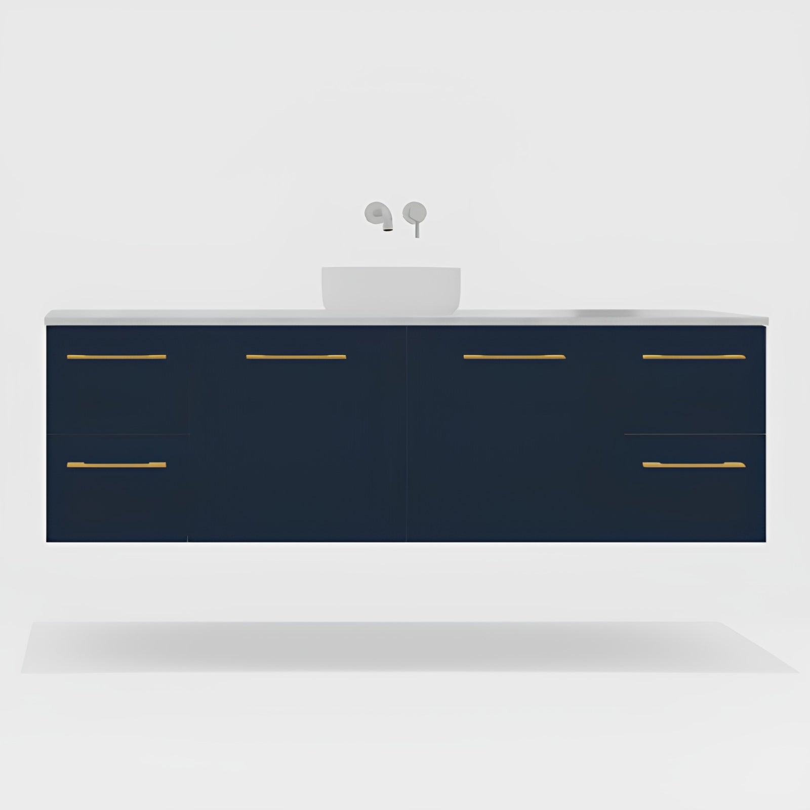 Variant Timberline Carlo Wall Hung Vanity with SilkSurface Top and Above Counter Basin CAR-V-1800-C-SSA-W - The Blue Space