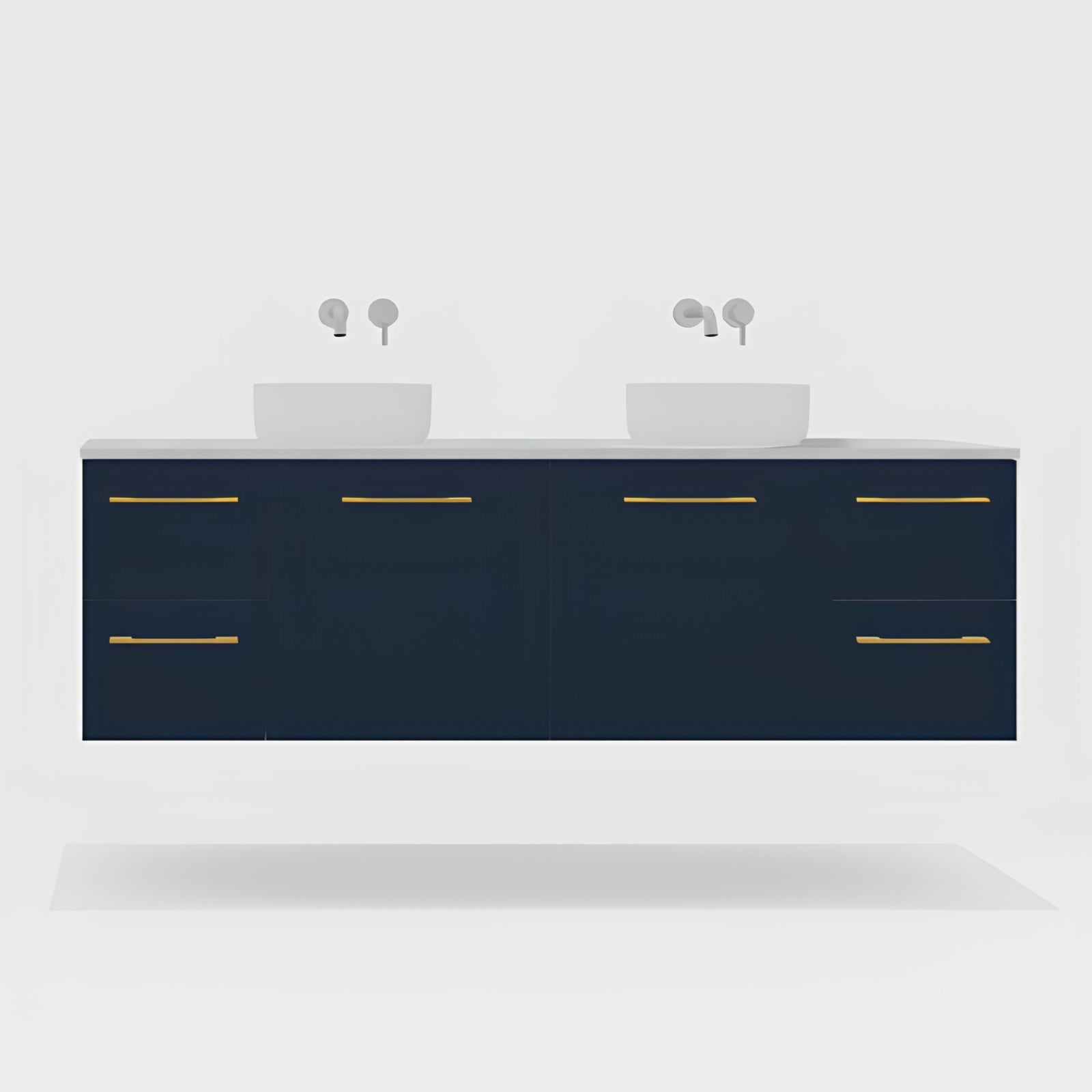 Variant Timberline Carlo Wall Hung Vanity with SilkSurface Top and Above Counter Basin CAR-V-1800-D-SSA-W - The Blue Space