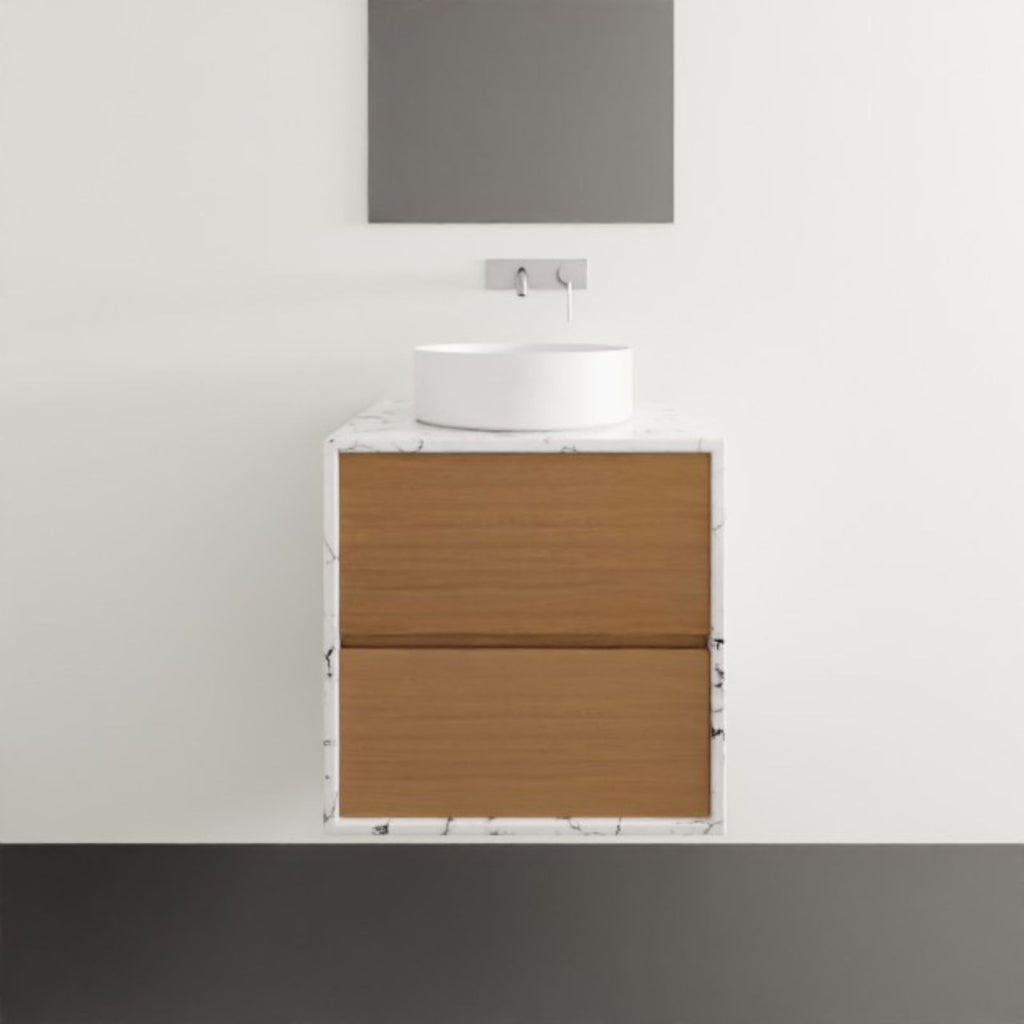 Timberline Embrace Wall Hung Vanity with SilkSurface Wraparound Top and Above Counter Basin