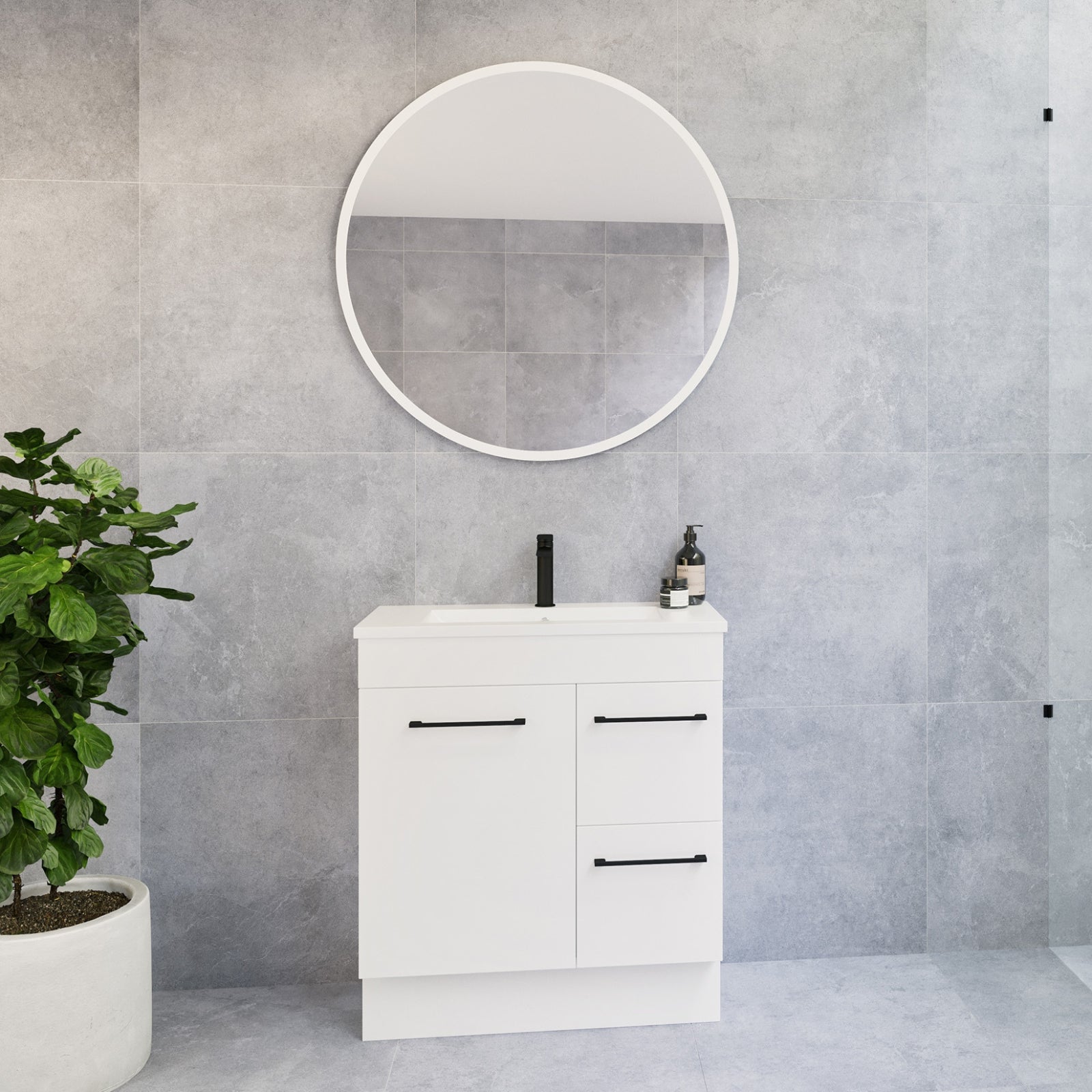 Timberline Ensuite Floor Standing Vanity with Acrylic Top ENS-V-750-C-ENS-F - The Blue Space