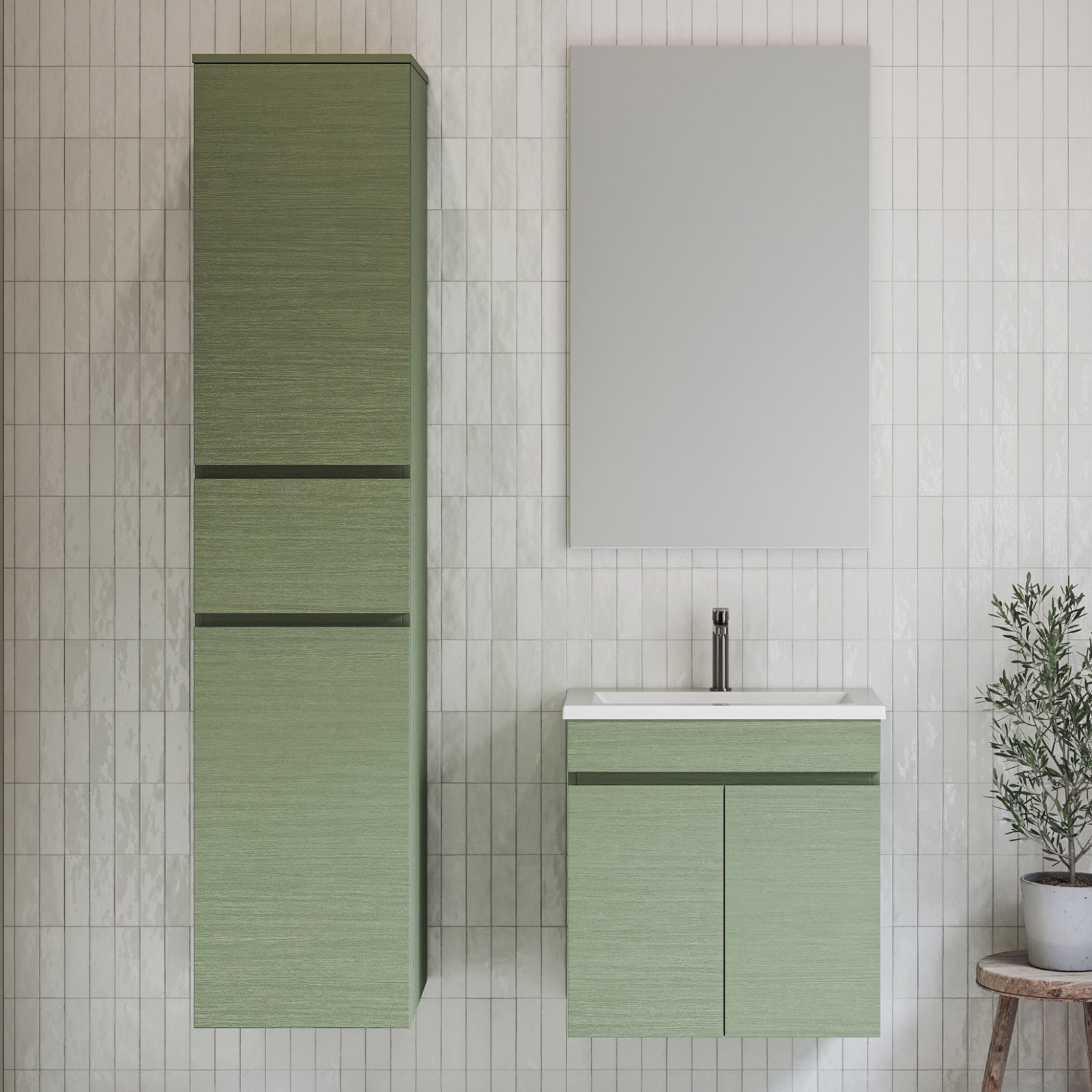 Timberline ENSUITE vanity 600mm Wall Hung with Regal Acrylic Top ENS-V-600-C-ENS-W - The Blue Space