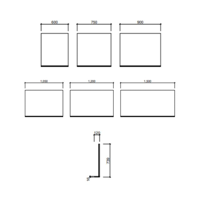 Timberline Essence Mirror - 600mm to 1500mm x 739mm