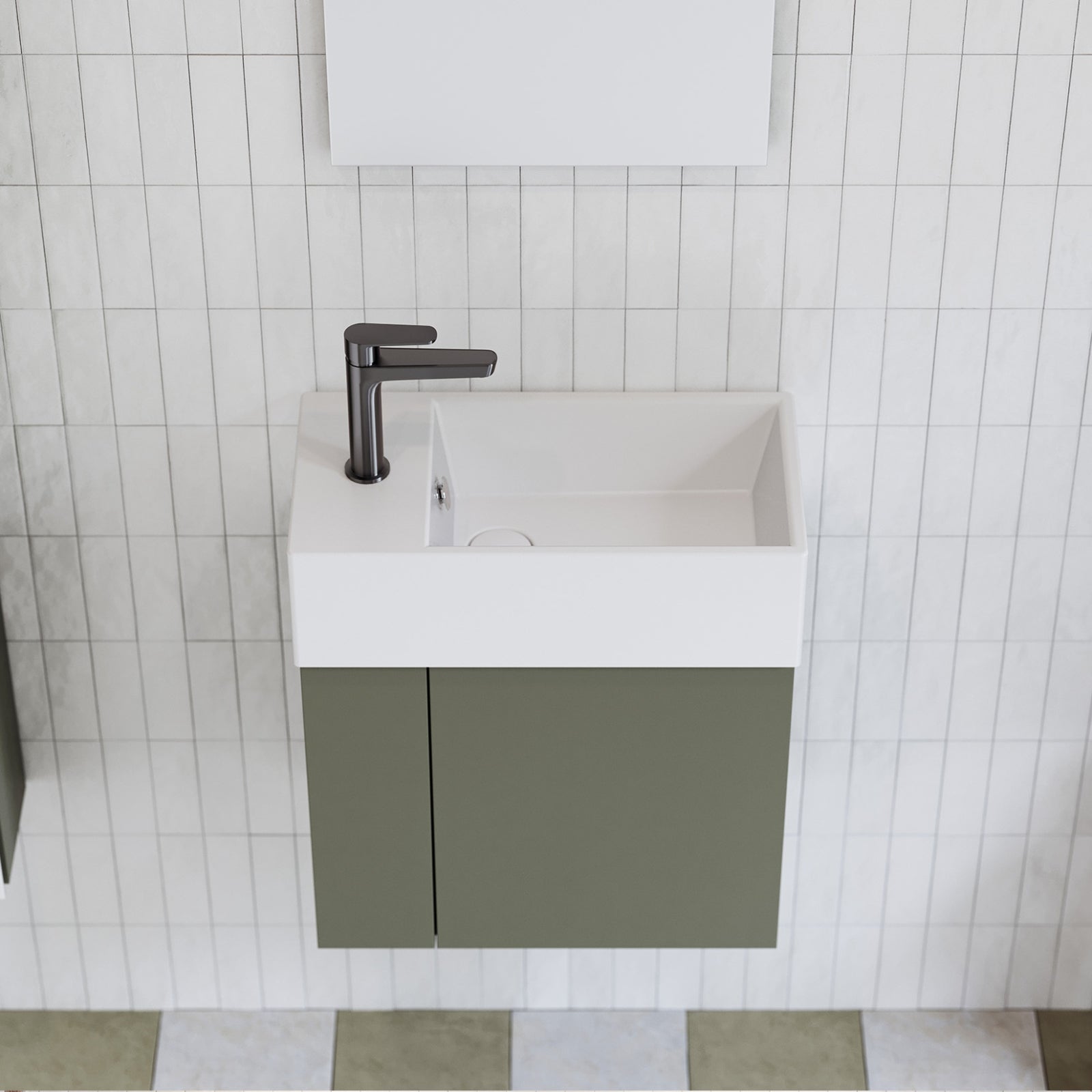 Timberline Frankie Wall Hung Vanity with Liberty Ceramic Top FRA-V-480-L-LIB-W - The Blue Space
