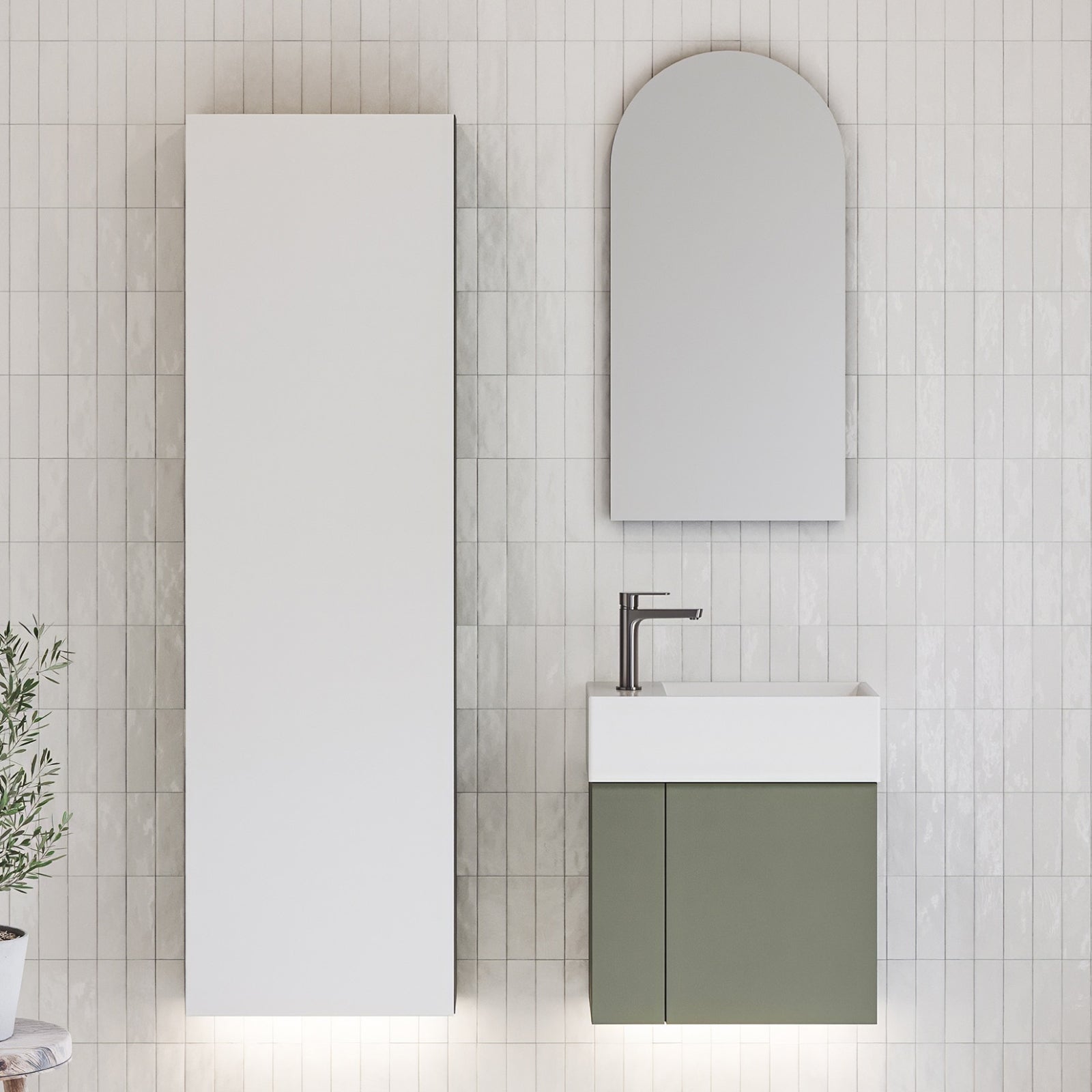 Timberline Frankie Wall Hung Vanity with Liberty Ceramic Top FRA-V-480-L-LIB-W - The Blue Space
