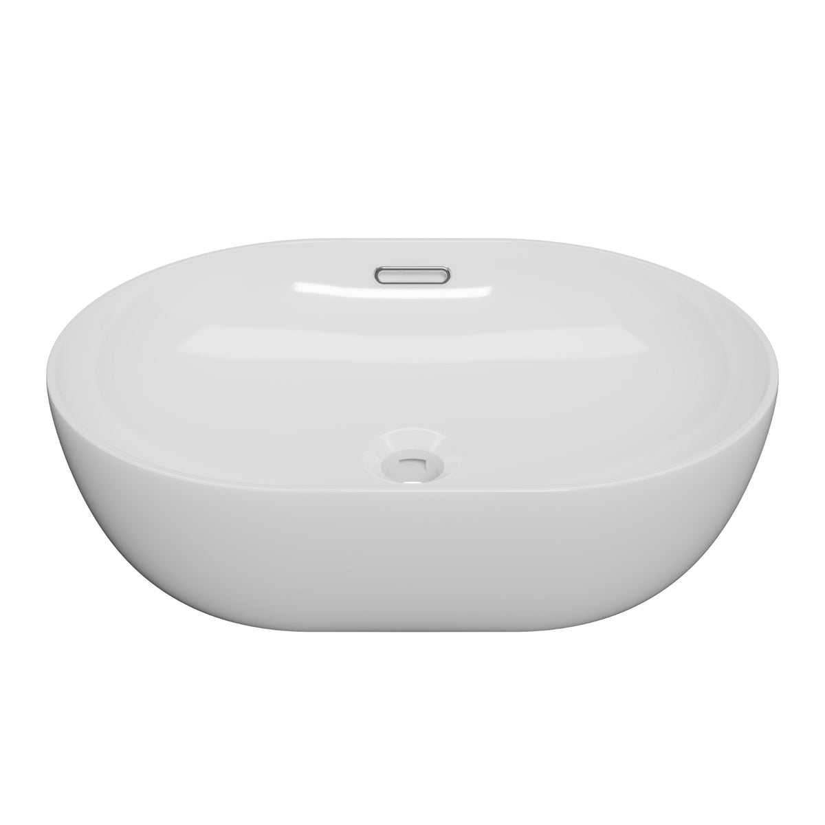 Timberline Giana 490mm x 360mm Oval Above Counter Basin - White Gloss GIA-BS-490-WG-S - The Blue Space