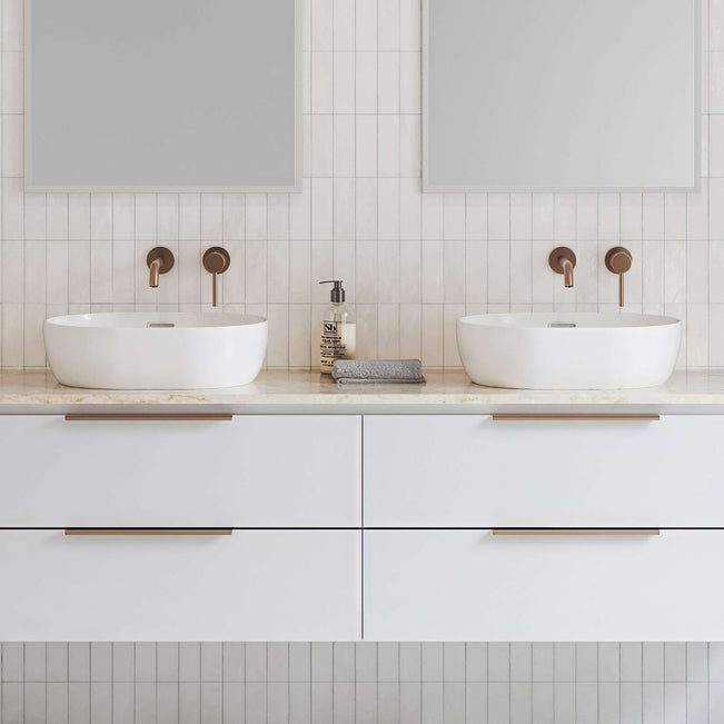 Timberline Giana 490mm x 360mm Oval Above Counter Basin - White Gloss