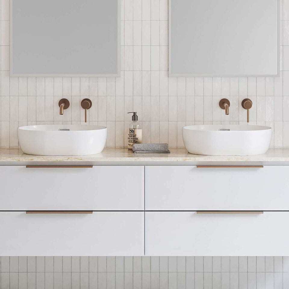 Timberline Giana 490mm x 360mm Oval Above Counter Basin - White Gloss
