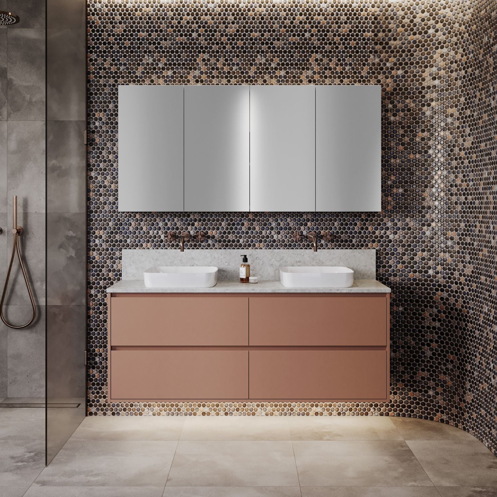 Timberline Grange Wall Hung Vanity with Silk Surface Top & Basin GRA-V-1500-D-SSA-W - The Blue Space