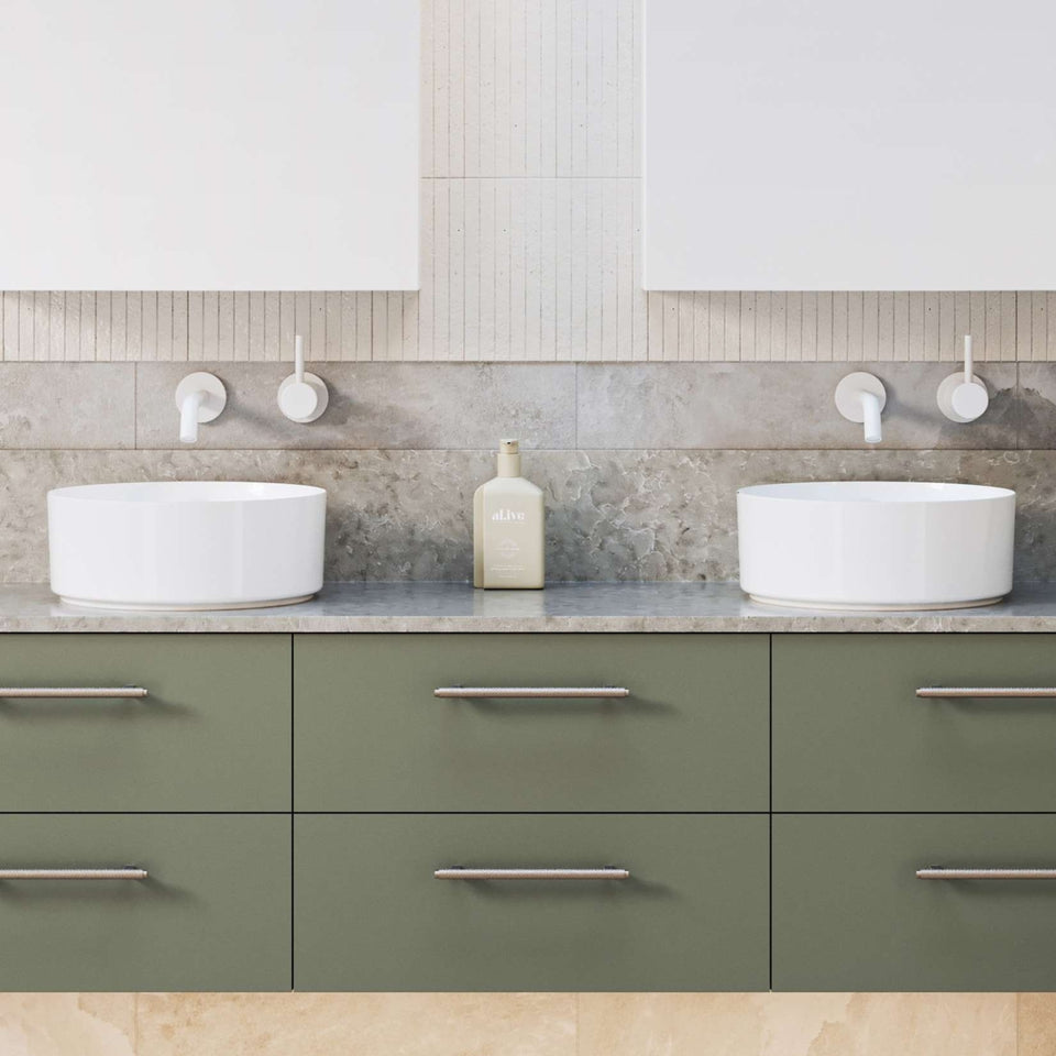 Timberline Hazel 360mm Round Above Counter Basin - White Gloss