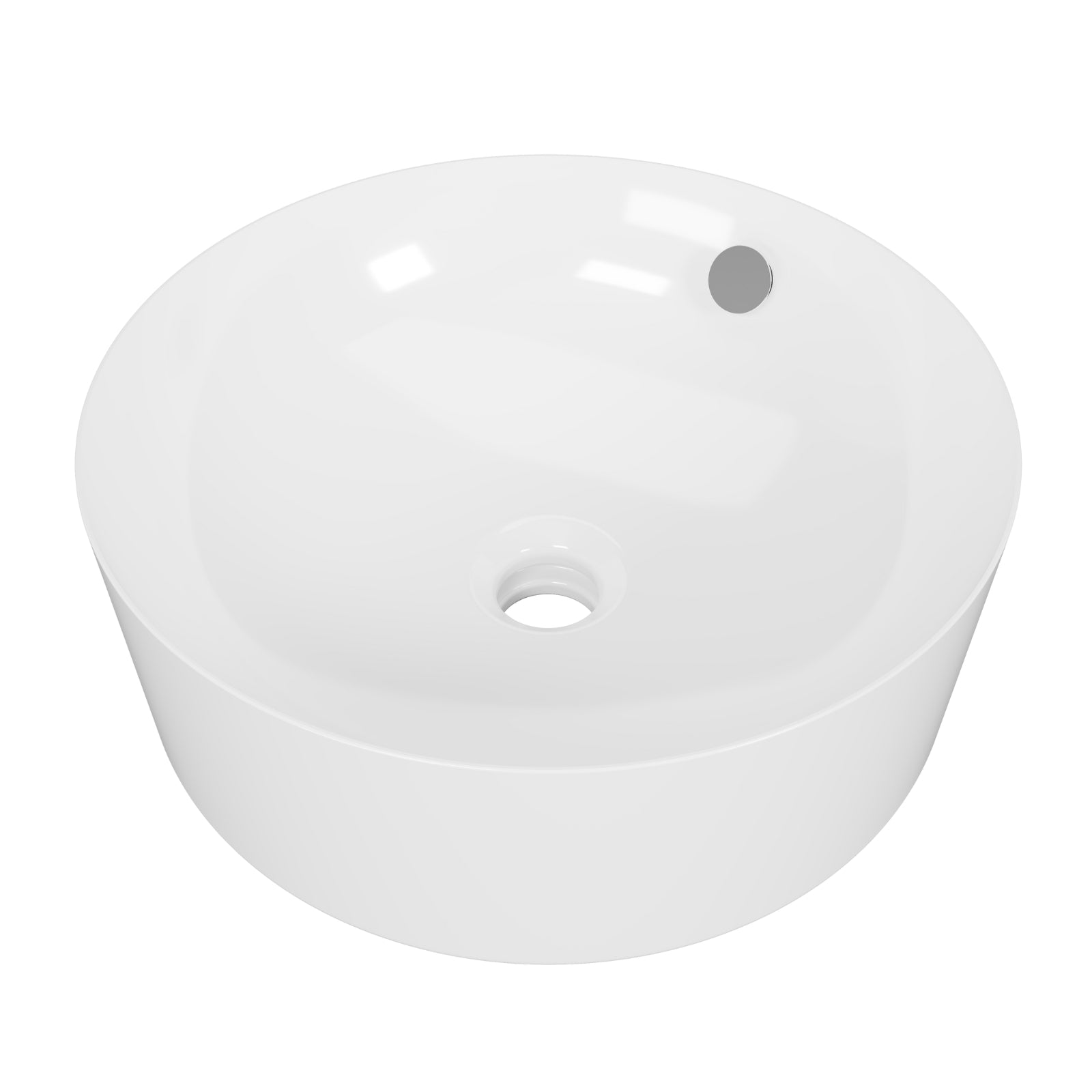 Timberline Hazel 360mm Round Above Counter Basin - White Gloss HAZ-BS-360-WG-S - The Blue Space