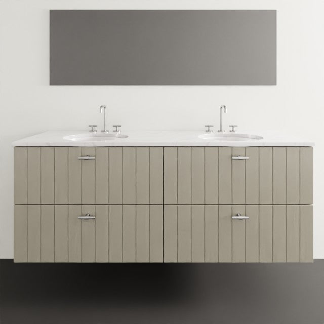 Timberline Henley Vertical Wall Hung Vanity With Under Counter Basin - 1500mm Double Basin HEN-V-1500-D-SSU-W-VER | The Blue Space