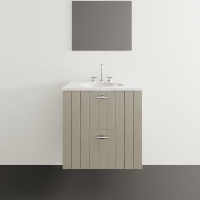 Timberline Henley Vertical Wall Hung Vanity With Under Counter Basin - 600mm Single Basin HEN-V-600-C-SSU-W-VER | The Blue Space