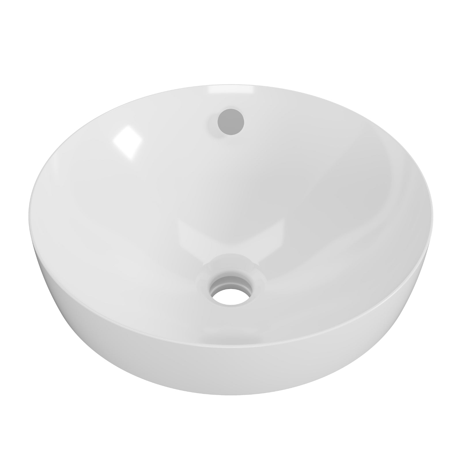 Timberline Henry 360mm Round Above Counter Basin - White Gloss HEN-BS-360-WG-S - The Blue Space