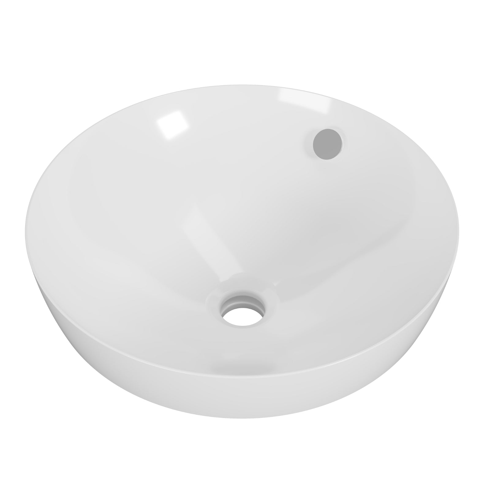 Timberline Henry 360mm Round Above Counter Basin - White Gloss HEN-BS-360-WG-S - The Blue Space