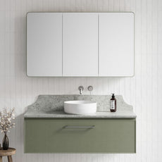 Lifestyle Timberline Kingsley Kent Wall Hung Vanity with SilkSurface Top and Above Counter Basin KIN-V-1200-C-SSA-W-ROU-OPT-SHAKER-KENT - The Blue Space