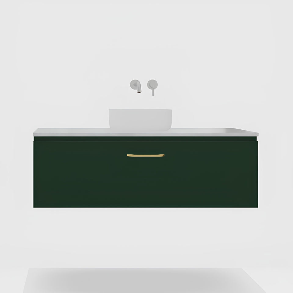 Timberline Kingsley Kent Wall Hung Vanity with SilkSurface Top and Above Counter Basin