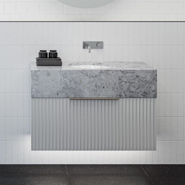 Timberline Kingsley Fluted Wall Hung Vanity with Basin Online — The