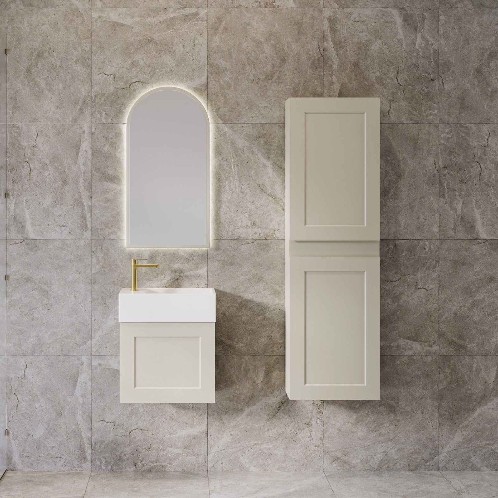 Timberline Lottie Wall Hung Vanity 480mm LOT-V-480-L-LIB-W - The Blue Space