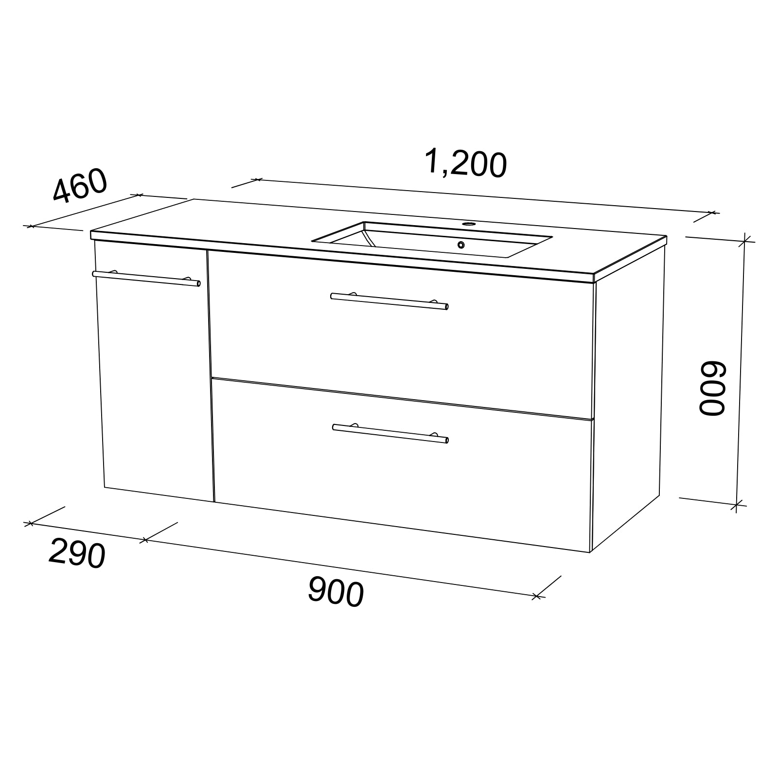 Timberline Marshall Wall Hung Vanity with SilkSurface Top and Under Counter Basin MAR-V-1200-R-SSU-W - The Blue Space