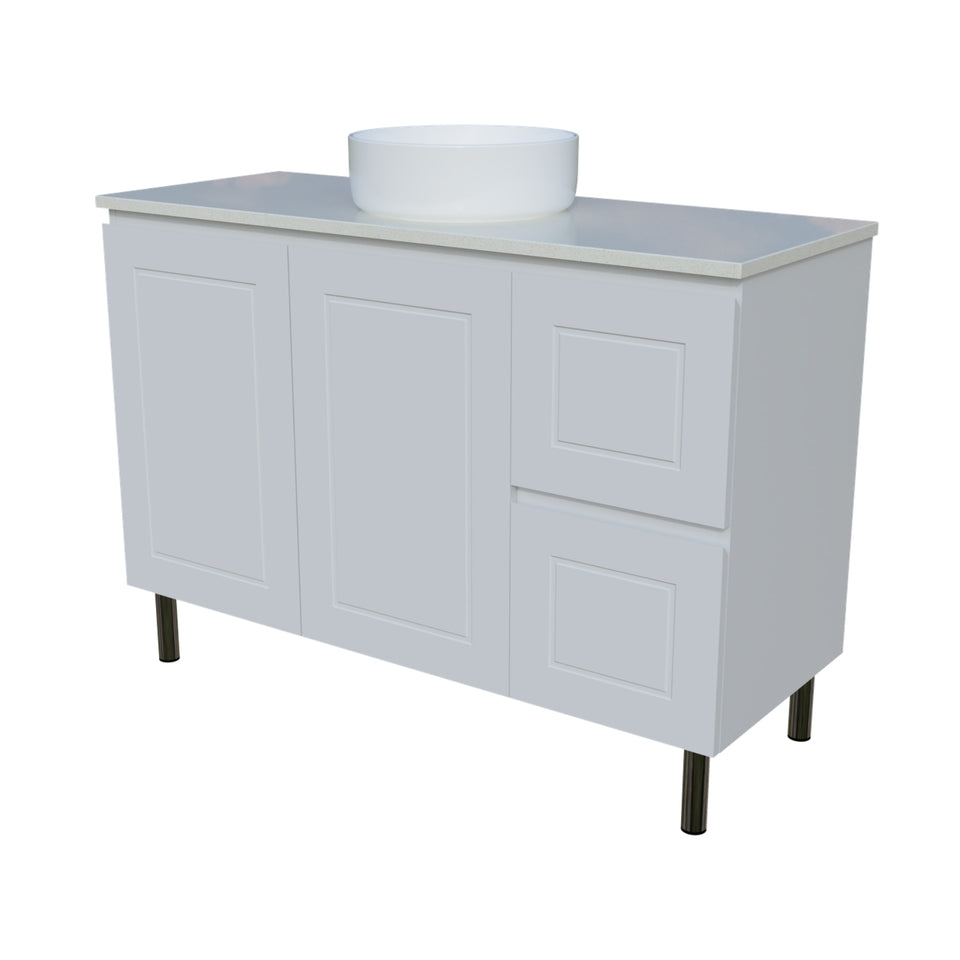 Timberline Nevada Classic On Legs Vanity with SilkSurface Top and Above Counter Basin