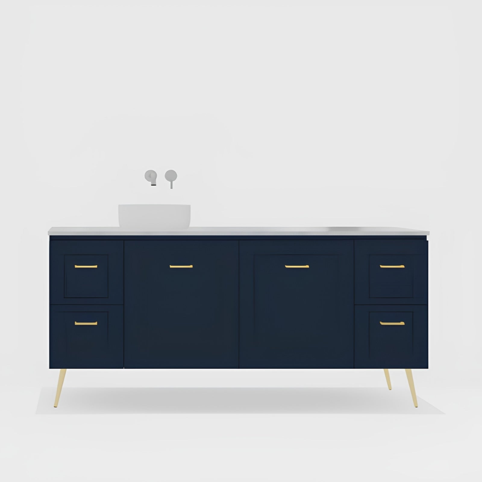 Variant Timberline Nevada Classic On Legs Vanity with SilkSurface Top and Above Counter Basin NVC-V-1800-L-SSA-L - The Blue Space
