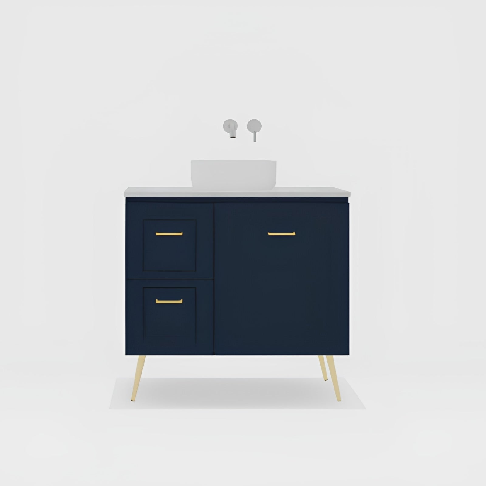 Variant Timberline Nevada Classic On Legs Vanity with SilkSurface Top and Above Counter Basin NVC-V-900-C-SSA-L - The Blue Space