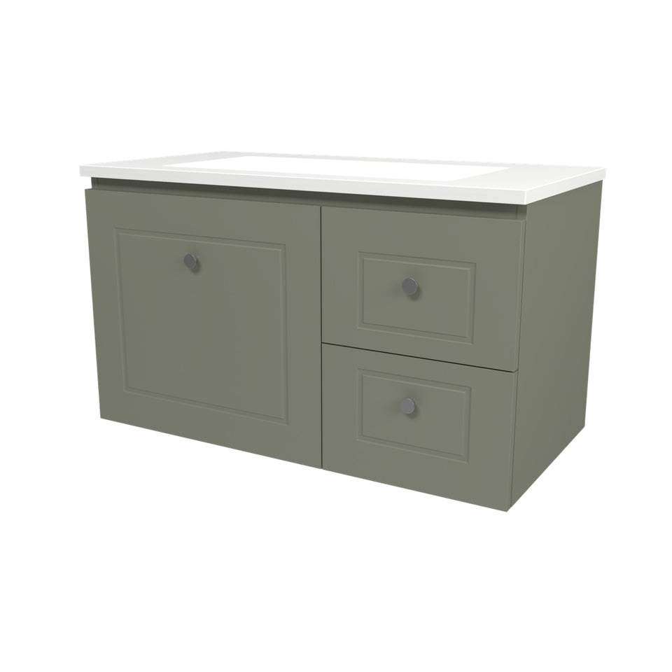 Timberline Nevada Classic Wall Hung Vanity with Vogue Mineral Composite Top