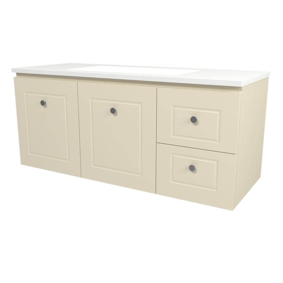 Timberline Nevada Classic Wall Hung Vanity with Vogue Mineral Composite Top