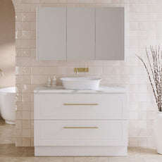 Lifestyle Timberline Nevada Plus Classic Floor Standing Vanity with SilkSurface Top and Above Counter Basin NVPC-V-1200-C-SSA-F - The Blue Space