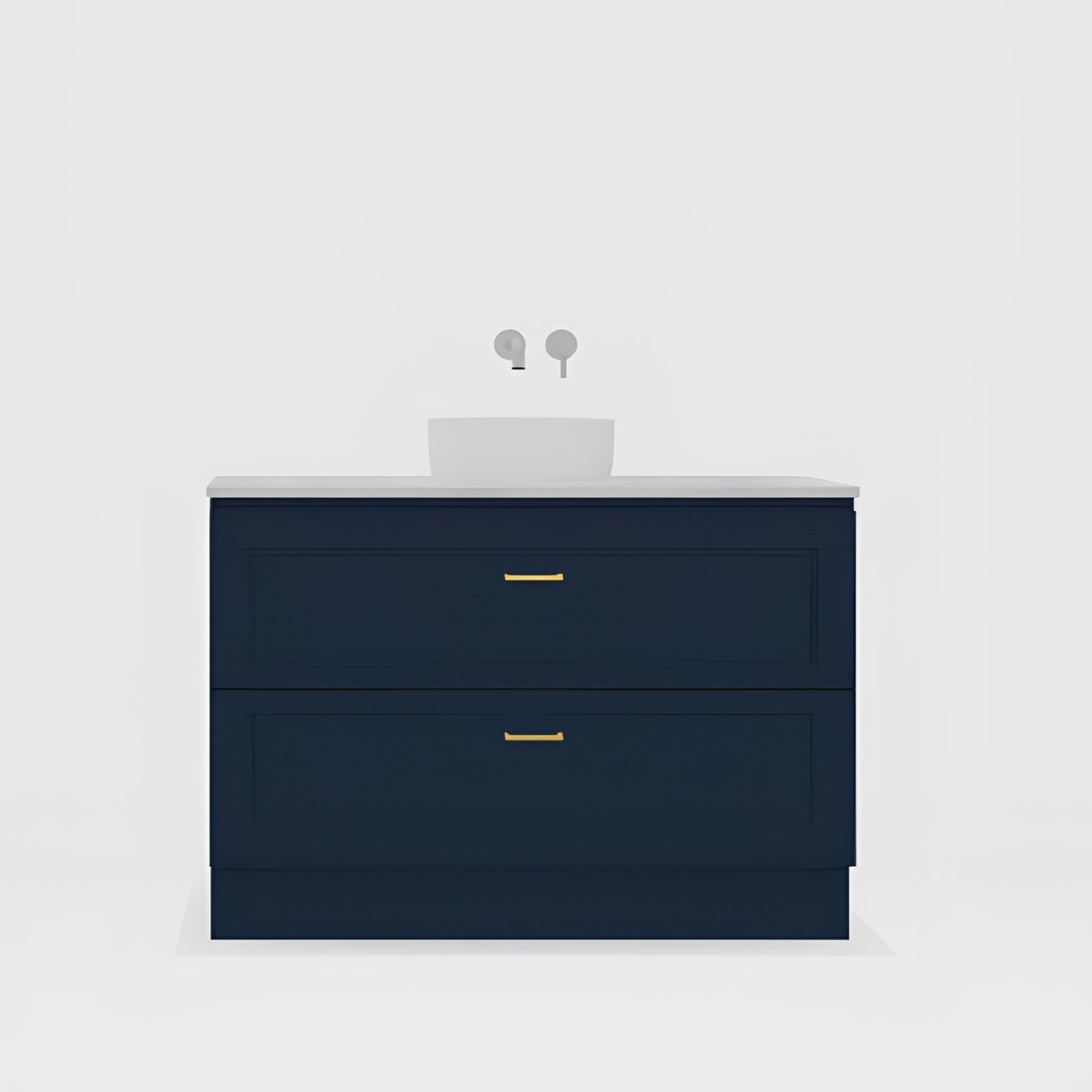 Variant Timberline Nevada Plus Classic Floor Standing Vanity with SilkSurface Top and Above Counter Basin NVPC-V-1200-C-SSA-F - The Blue Space