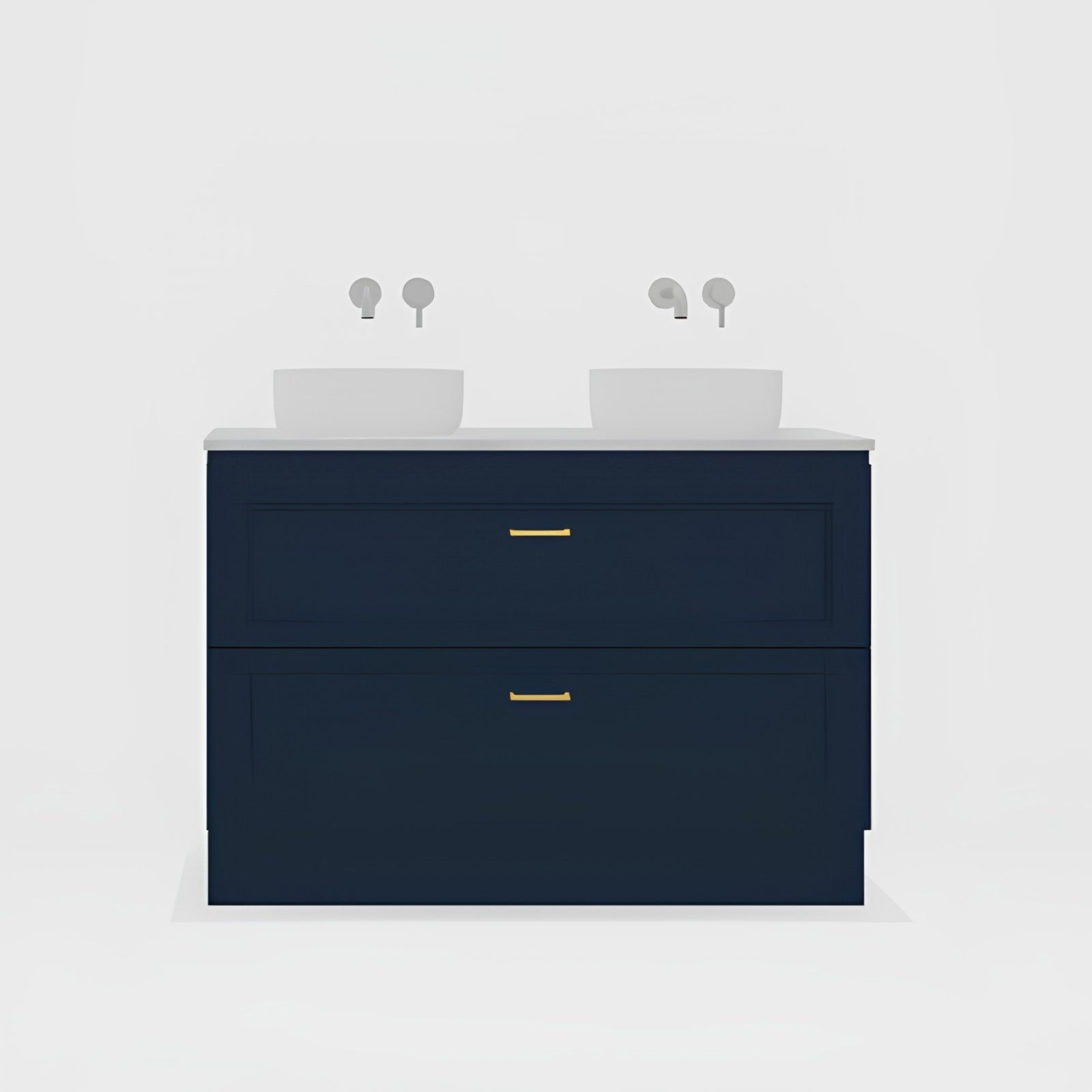 Variant Timberline Nevada Plus Classic Floor Standing Vanity with SilkSurface Top and Above Counter Basin NVPC-V-1200-D-SSA-F - The Blue Space