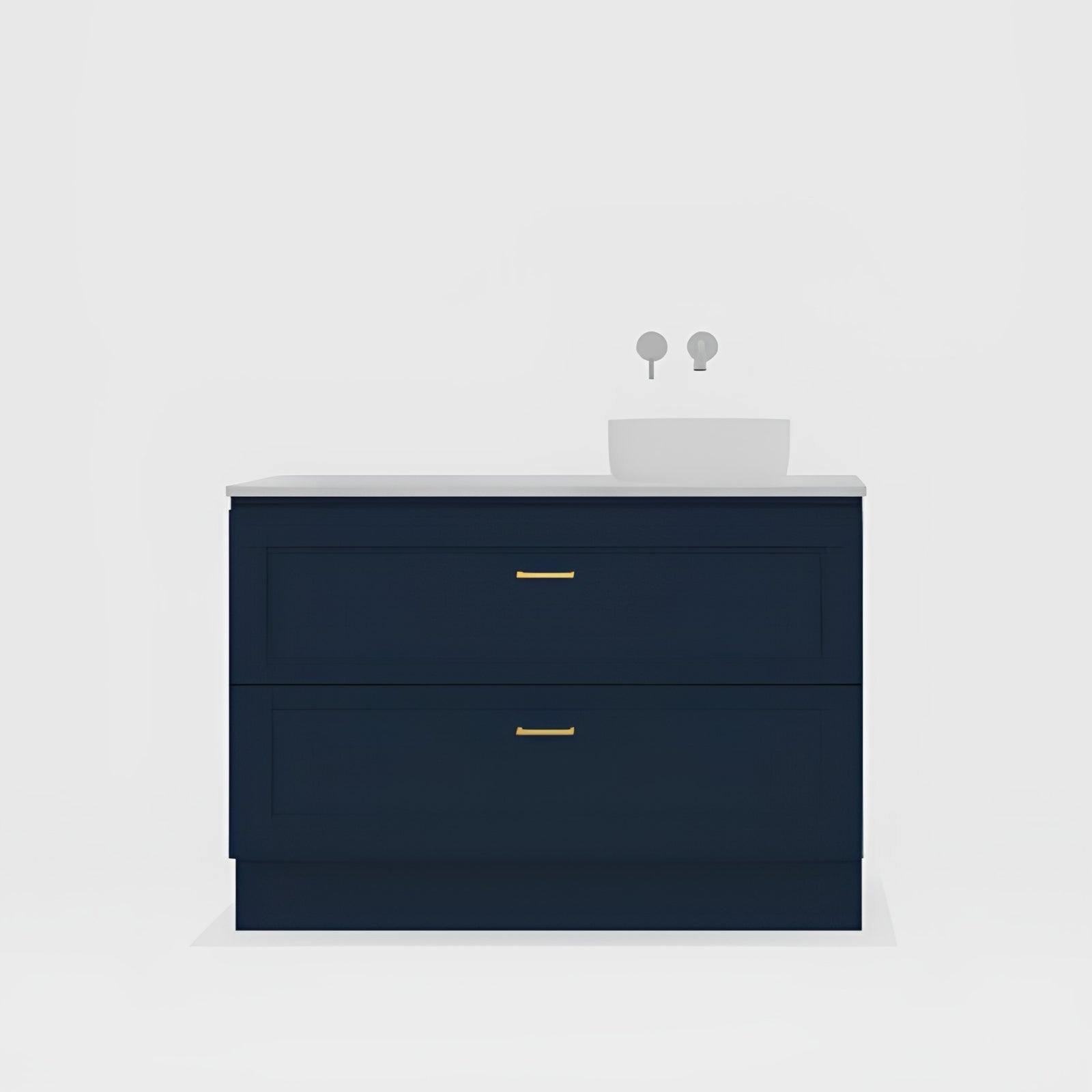 Variant Timberline Nevada Plus Classic Floor Standing Vanity with SilkSurface Top and Above Counter Basin NVPC-V-1200-R-SSA-F - The Blue Space