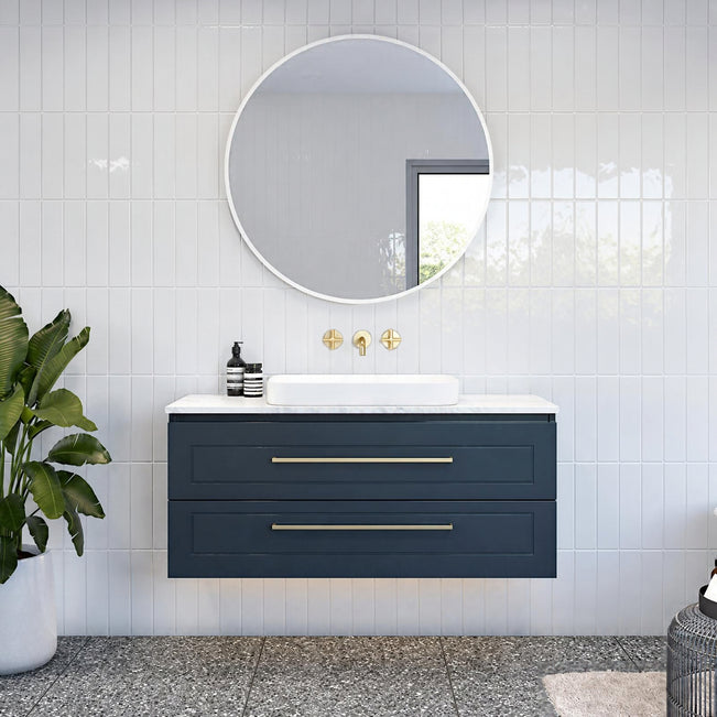 Timberline Nevada Plus Classic Wall Hung Vanity with Above Counter Basin NVPC-V-600-C-SSA-W - The Blue Space
