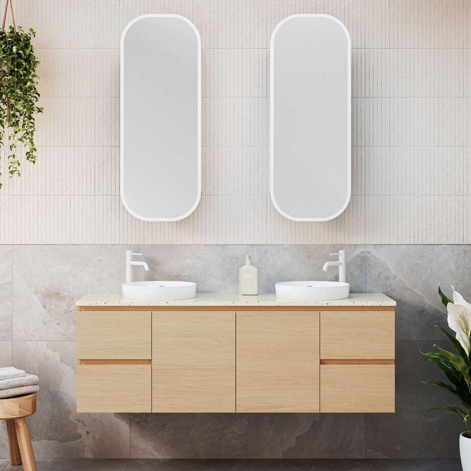 Timberline Nevada Wall Hung Vanity with SilkSurface Top & Above Counter Basin