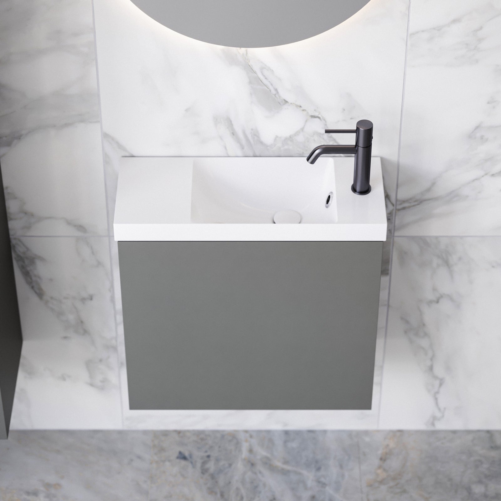 Timberline Ollie Wall Hung Vanity OLL-V-550-L-NAN-W - The Blue Space
