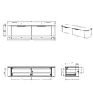 Timberline Santos 1800mm Double Vanity Technical Drawings - The Blue Space