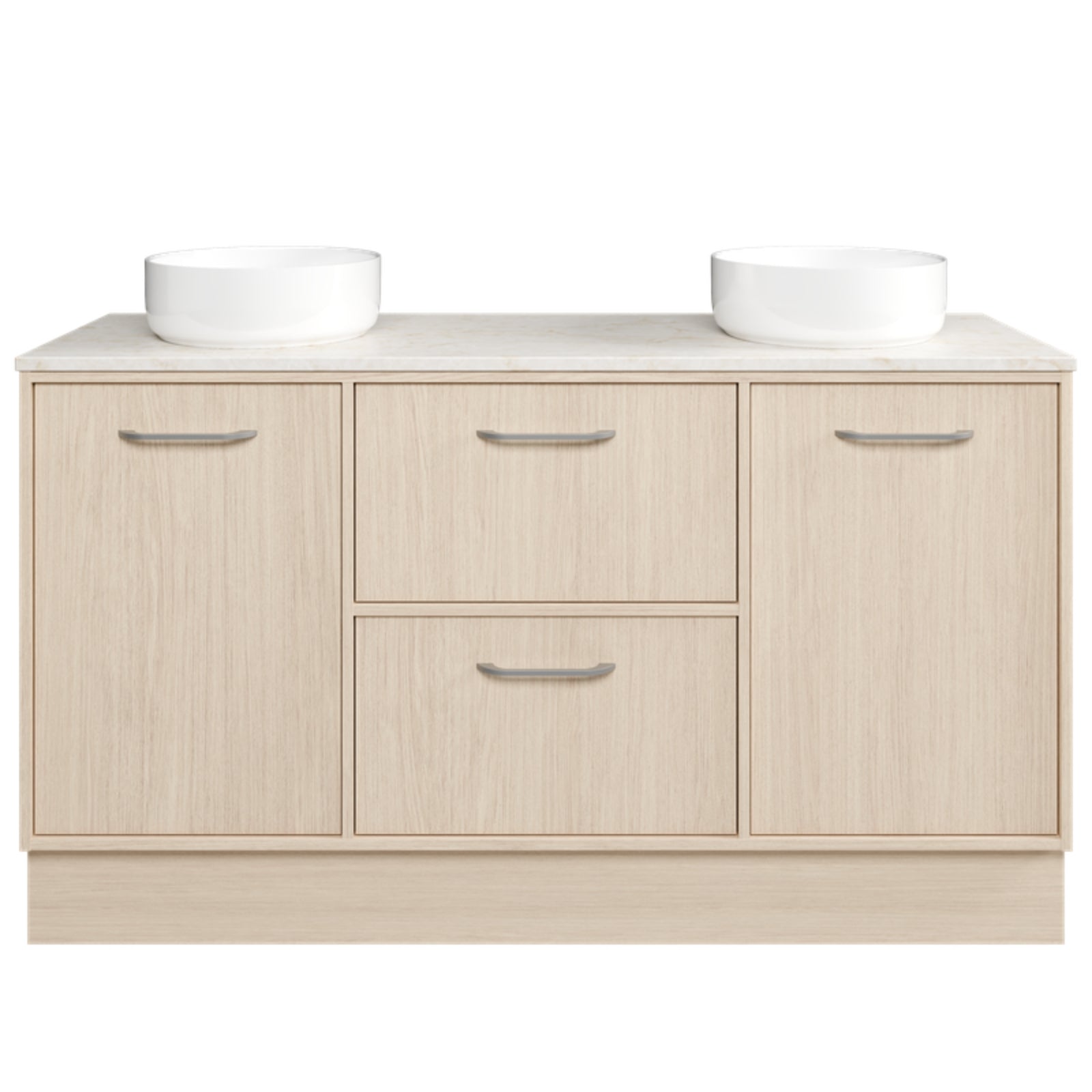Timberline Takano Floor Standing Vanity with SilkSurface Top and Above Counter Basin TAK-V-1500-D-SSA-F-The Blue Space