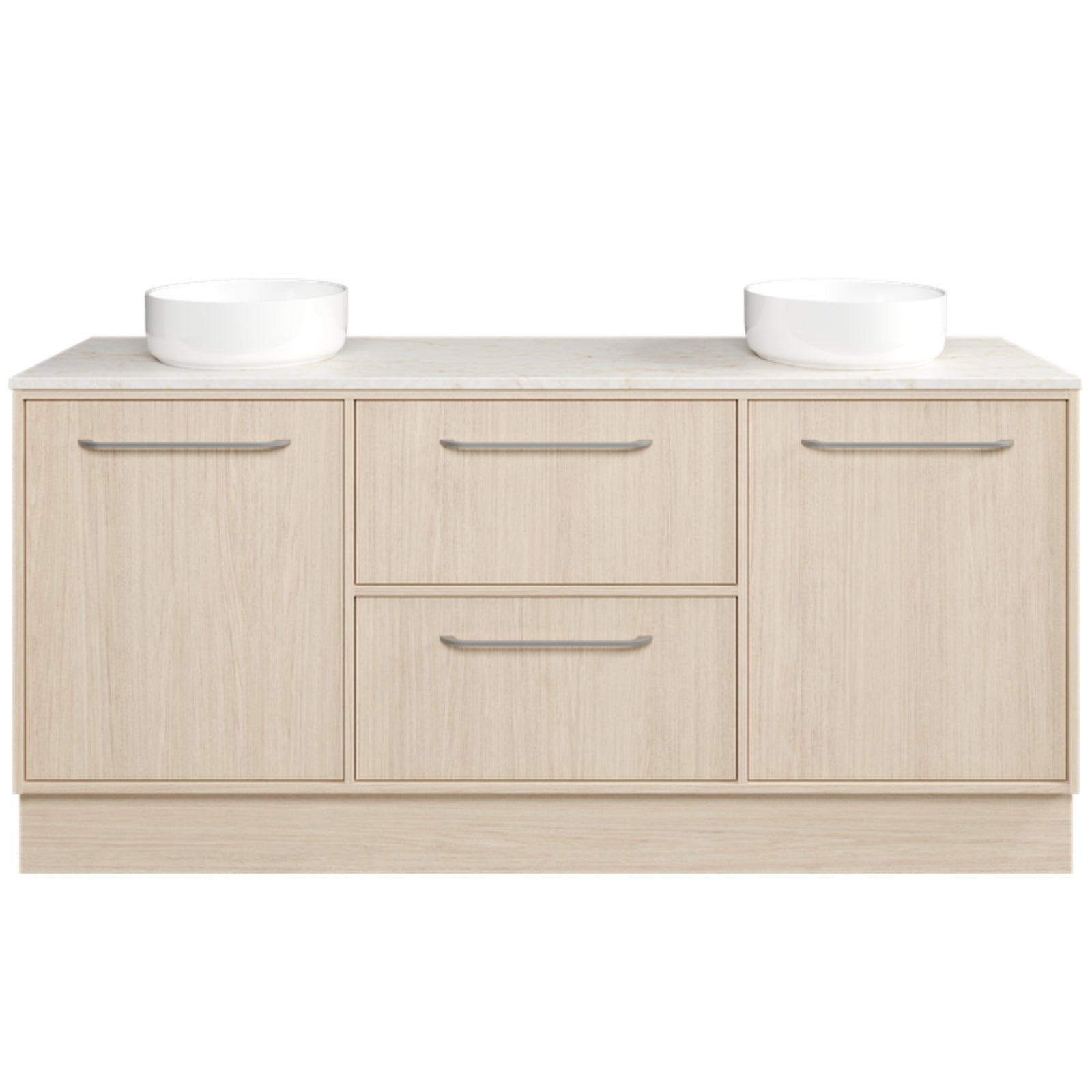 Timberline Takano Floor Standing Vanity with SilkSurface Top and Above Counter Basin TAK-V-1800-D-SSA-F-The Blue Space